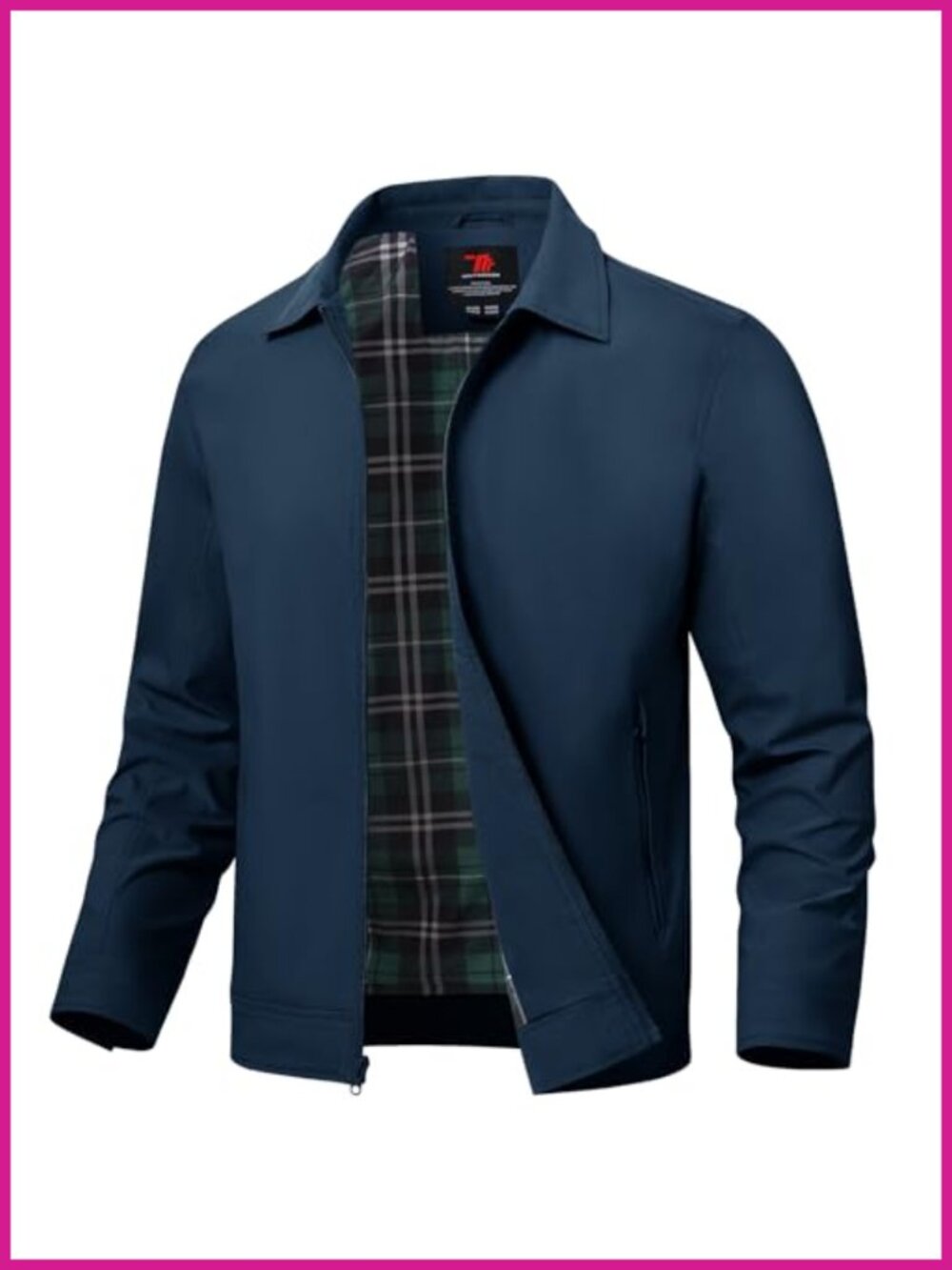 Men's Lightweight Windbreaker Full Zip Casual Work Golf Jacket with Pockets